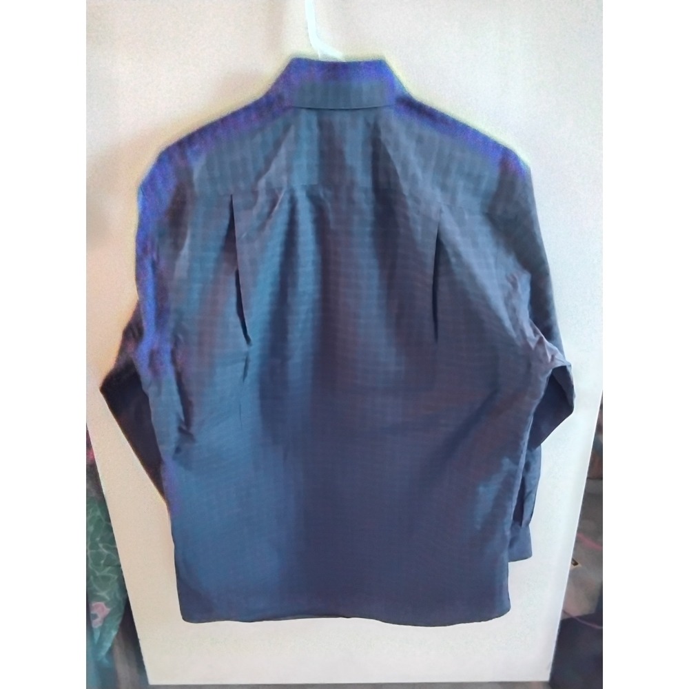 Awearness Kenneth Cole Mens Dress Shirt 16‎ 32/33 Blue Non-Iron Slim Fit Cotton - Picture 4 of 4